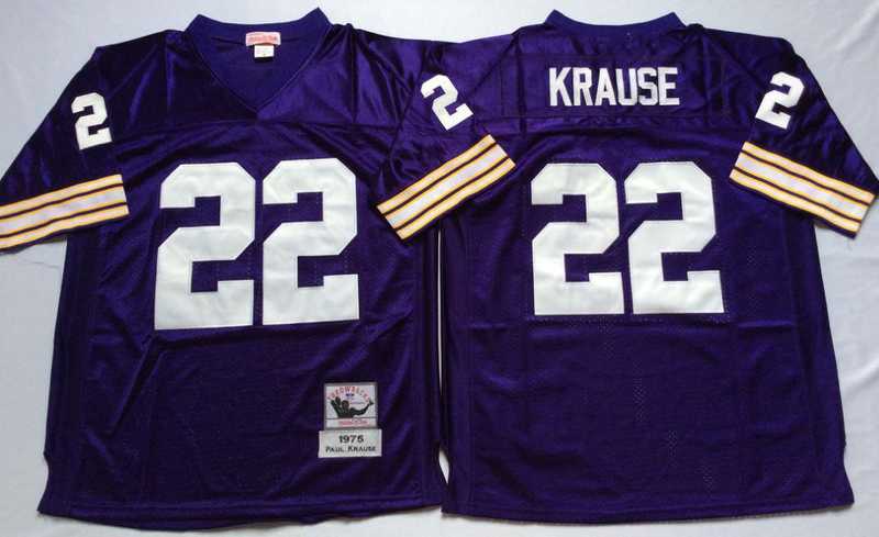 Vikings 22 Paul Krause Purple M&N Throwback Jersey->nfl m&n throwback->NFL Jersey